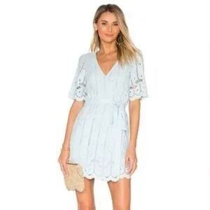 Tularosa Rocky Eyelet Lace Wrap Mini Dress